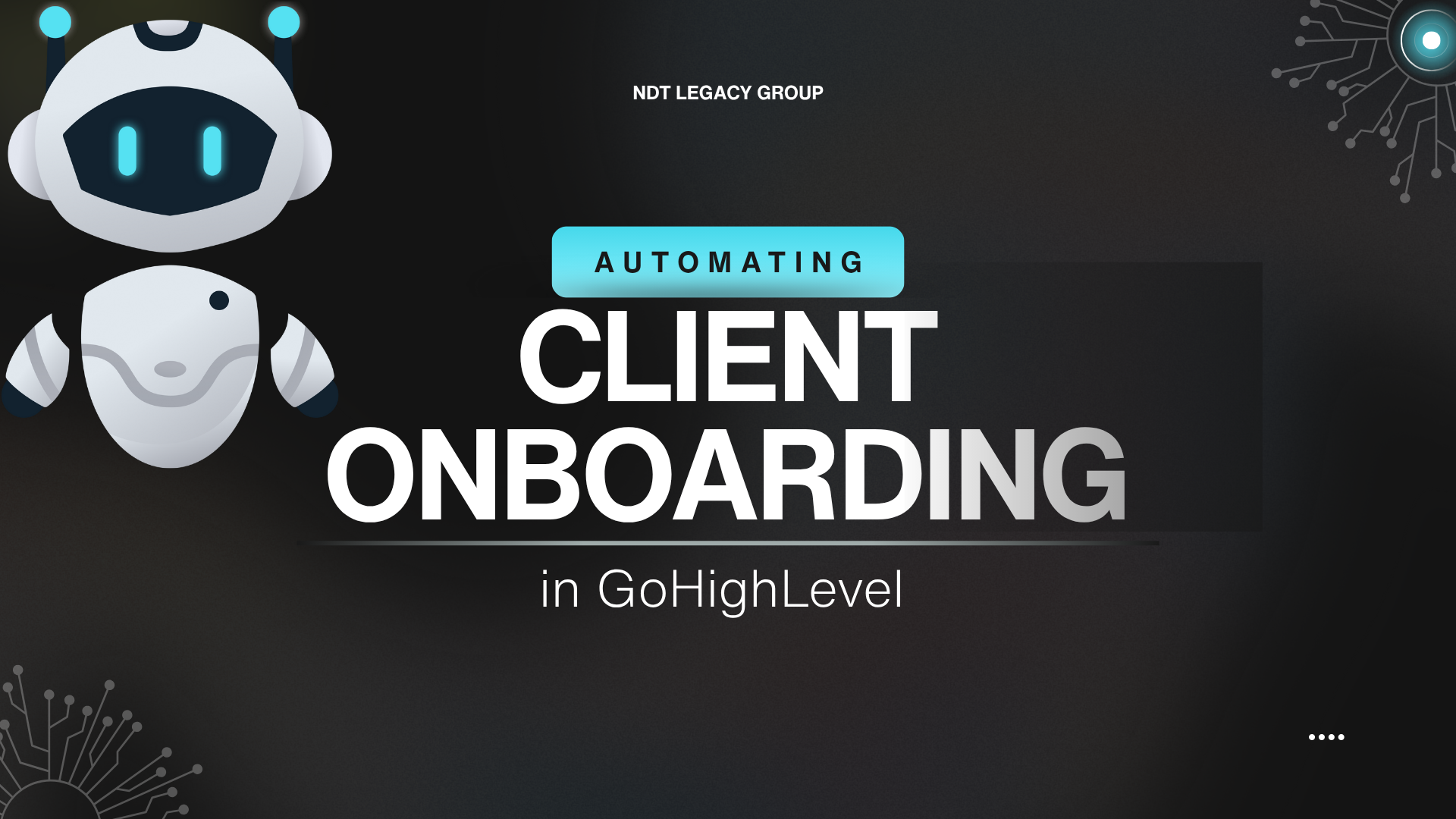 Dashboard view showing automated client onboarding workflow in GoHighLevel for marketing agencies.